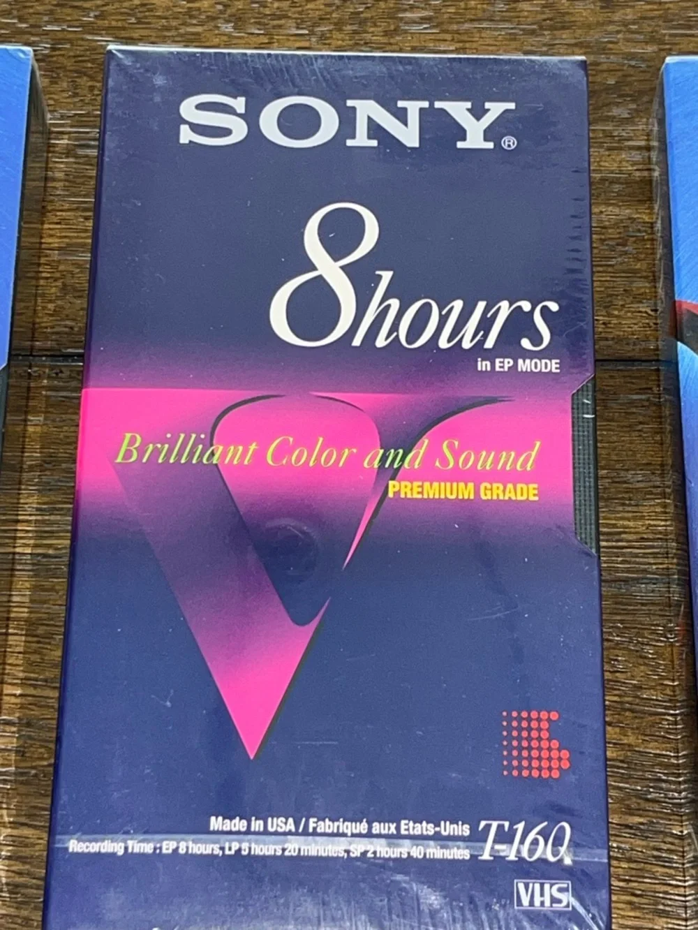 Sony High Quality 6 &8 Hour VHS Tapes: Premium Grade T-120 Lot of 3 New Sealed